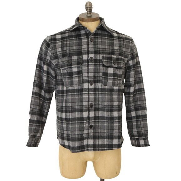 Major Threads Escobedo Lined Shirt S Plaid Charcoal Gray Button Wool Blend NEW - Picture 3 of 9